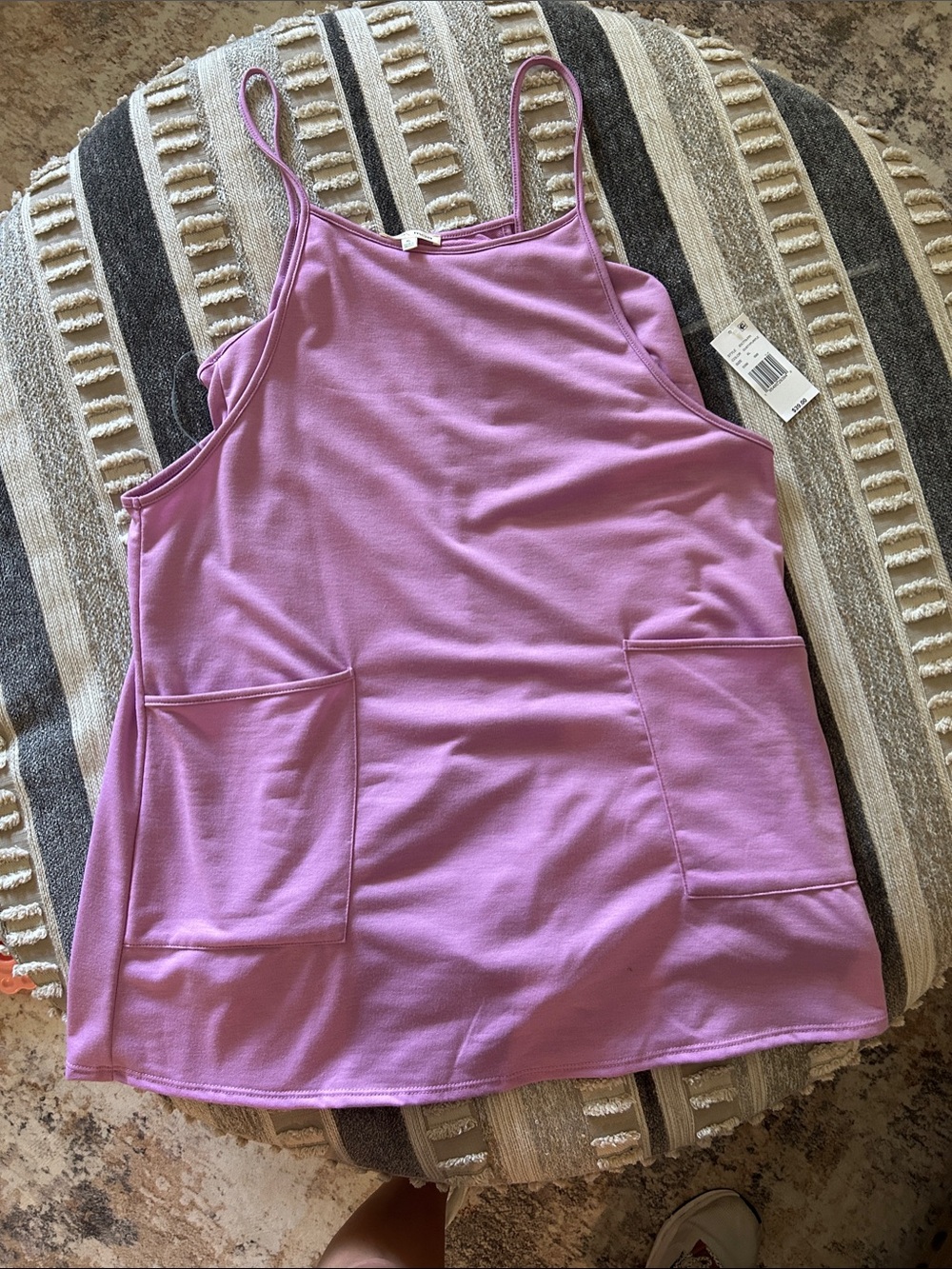 Women’s Lavender Spaghetti-Strap dress (with shorts)  with Front Pockets